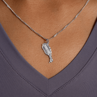 St. Kitts Map Pendant with Chain - Pendent - Caribbijou Island Jewellery