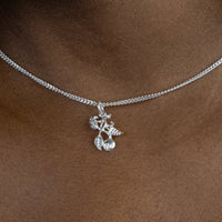 Grenada Nutmeg with Stem and Leaves Pendant with Chain - Pendent - Caribbijou Island Jewellery