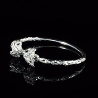 Heavy Aries Ram Head Bangle with Diamante Pattern - Bangle - Caribbijou Island Jewellery