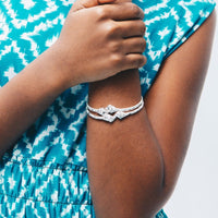 Light Conch Lambi Shell Bangle with Diamante Pattern - Bangle - Caribbijou Island Jewellery