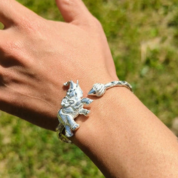 Heavy Elephant and Taj Mahal Bangle with Diamante Pattern - Bangle - Caribbijou Island Jewellery