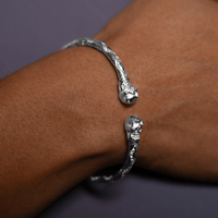 Heavy Skull Bangle with Diamante Pattern - Bangle - Caribbijou Island Jewellery