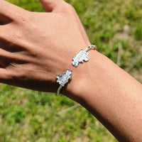 Light Antigua Map Bangle with Diamante Pattern