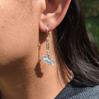 Antigua Map Hanging Long Earring by Caribbijou