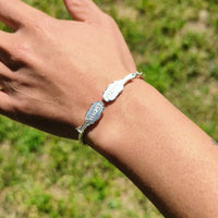 Light St. Kitts Map Bangle with Diamante Pattern