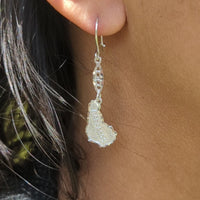 Barbados Map Hanging Long Earring by Caribbijou