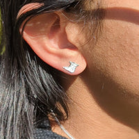 Caribbijou Small Trinidad Map Stopper Stud Earring