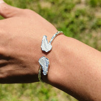 Light Barbados Map Bangle with Diamante Pattern