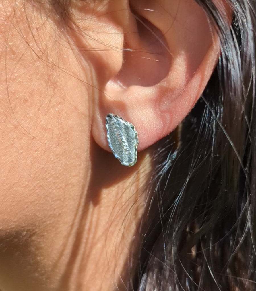 St. Vincent Map Stopper Stud Earring by Caribbijou