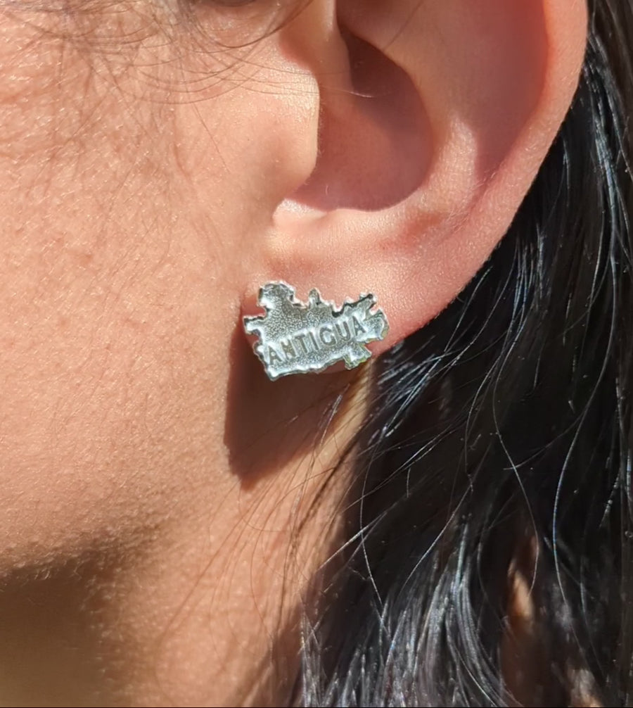 Antigua Map Stopper Stud Earring by Caribbijou