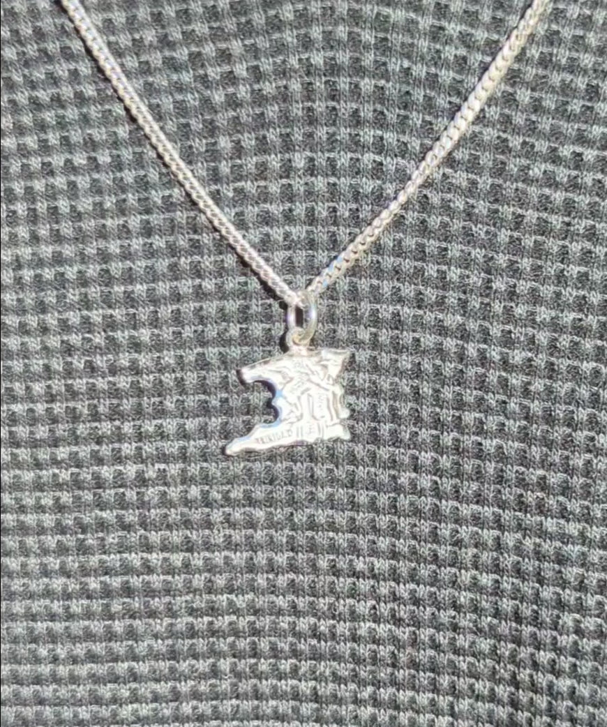 Large Trinidad Map Pendant with Chain