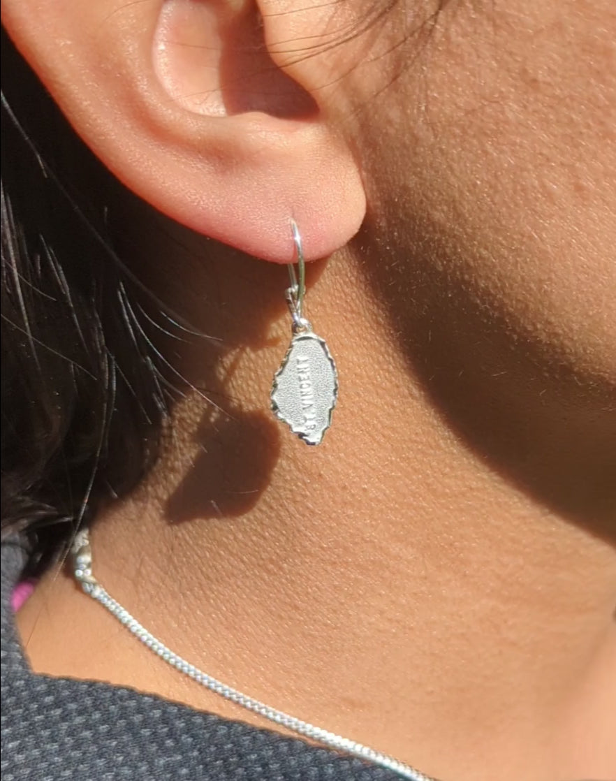 St. Vincent Map Hanging Short Earring by Caribbijou