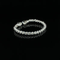 Braided Flexible Bangle with Lab Created White CZ April Birthstone - Bangle - Caribbijou Island Jewellery