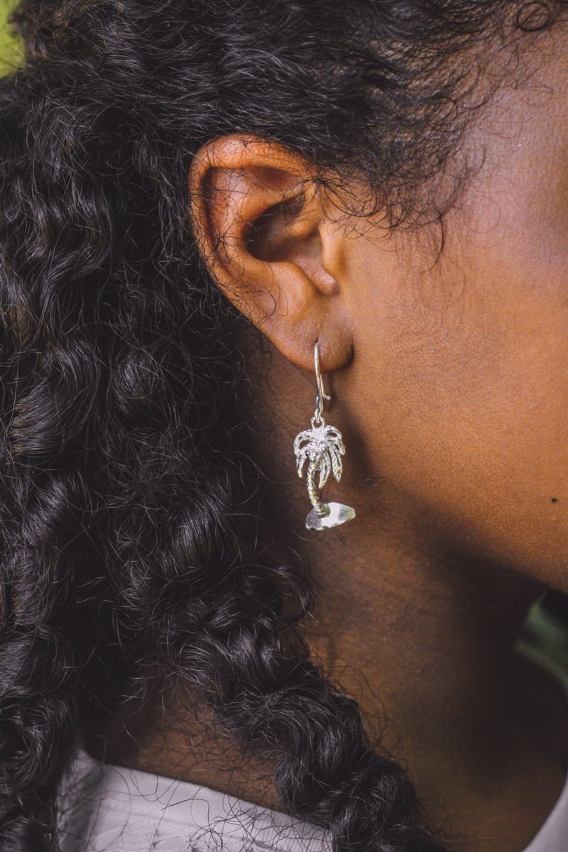 Caribbean Coconut Tree Short Earring - Earring - Caribbijou Island Jewellery