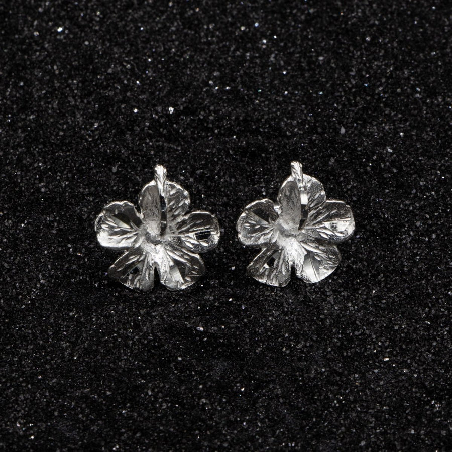 Caribbean Large Hibiscus Flower Stopper Stud Earring - Earring - Caribbijou Island Jewellery