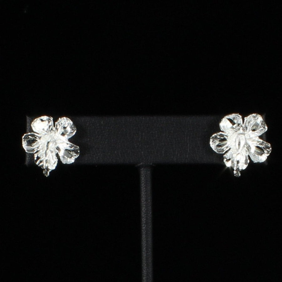 Caribbean Large Hibiscus Flower Stopper Stud Earring - Earring - Caribbijou Island Jewellery