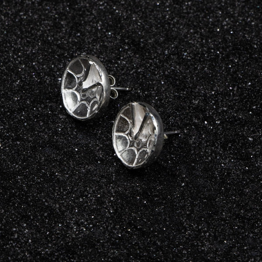 Caribbijou Large Trinidad Steel Pan or Steel Drum Stopper Stud Earring - earring - Caribbijou Island Jewellery