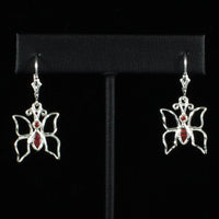 Delicate Butterfly Earring Hanging Short with Synthetic Stones - Earring - Caribbijou Island Jewellery