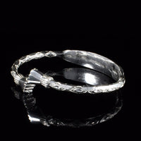 Engravable Extra Heavy Fist Bangle with Diamante Pattern - Bangle - Caribbijou Island Jewellery