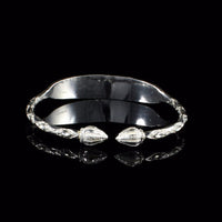 Engravable Heavy Cocoa Pod Bangle with Diamante Pattern - Bangle - Caribbijou Island Jewellery