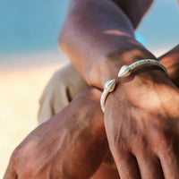 Extra Extra Heavy Cocoa Pod Bangle with Bamboo Pattern - Bangle - Caribbijou Island Jewellery