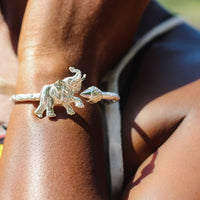 Extra Heavy Elephant and Taj Mahal Bangle with Diamante Pattern - Bangle - Caribbijou Island Jewellery