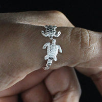 Extra Light Adjustable Ring with Turtles - Ring - Caribbijou Island Jewellery