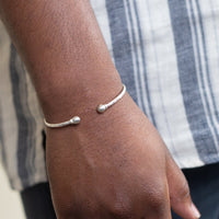 Extra Light Solid Ball Bangle with Calypso Pattern - Bangle - Caribbijou Island Jewellery