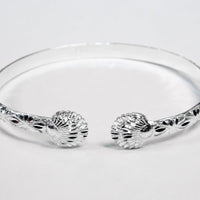 Flat Large Clam Head Bangle with Calypso Pattern - Bangle - Caribbijou Island Jewellery