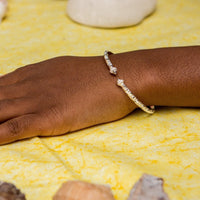 Flat Narrow Churia Pattern Bangle with Taj Mahal Heads - Bangle - Caribbijou Island Jewellery