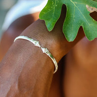 Flat Small Grape Head Bangle Grape Vine Pattern - Bangle - Caribbijou Island Jewellery