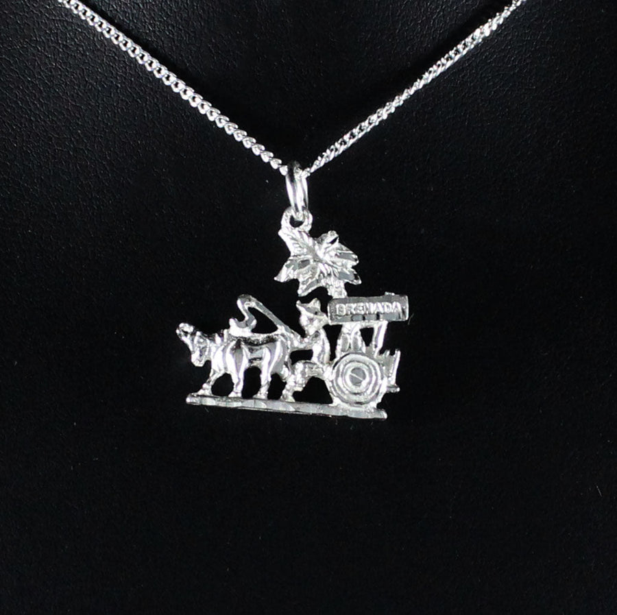 Grenada Bull and Cart Pendant with Chain - Pendent - Caribbijou Island Jewellery