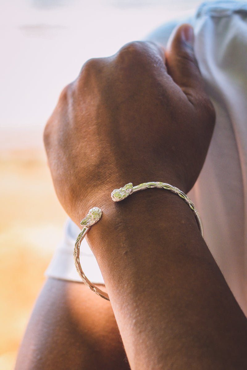 Heavy Afro Head Bangle with Diamante Pattern - Bangle - Caribbijou Island Jewellery