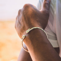 Heavy Afro Head Bangle with Diamante Pattern - Bangle - Caribbijou Island Jewellery