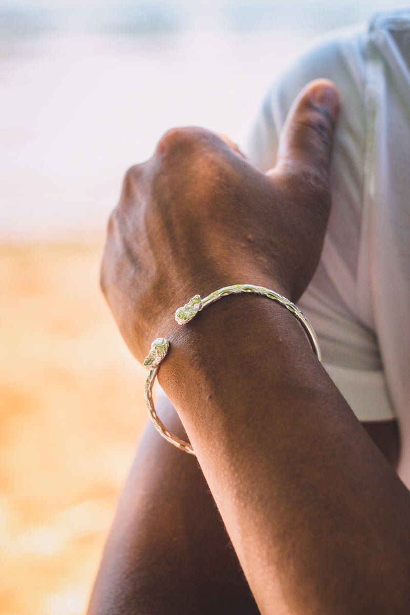 Heavy Afro Head Bangle with Diamante Pattern - Bangle - Caribbijou Island Jewellery