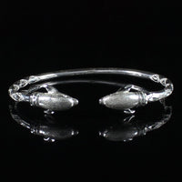 Heavy Bangle with Dolphins with Diamante Pattern - Bangle - Caribbijou Island Jewellery