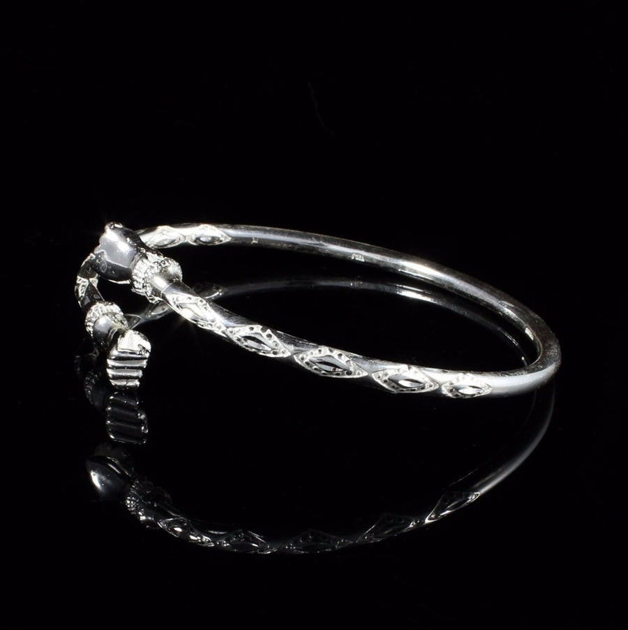 Heavy Fist Bangle with Diamante Pattern - Bangle - Caribbijou Island Jewellery