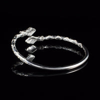 Heavy Snake Head Bangle with Diamante Pattern - Bangle - Caribbijou Island Jewellery