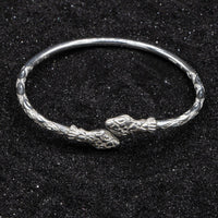 Heavy Snake Head Bangle with Diamante Pattern - Bangle - Caribbijou Island Jewellery