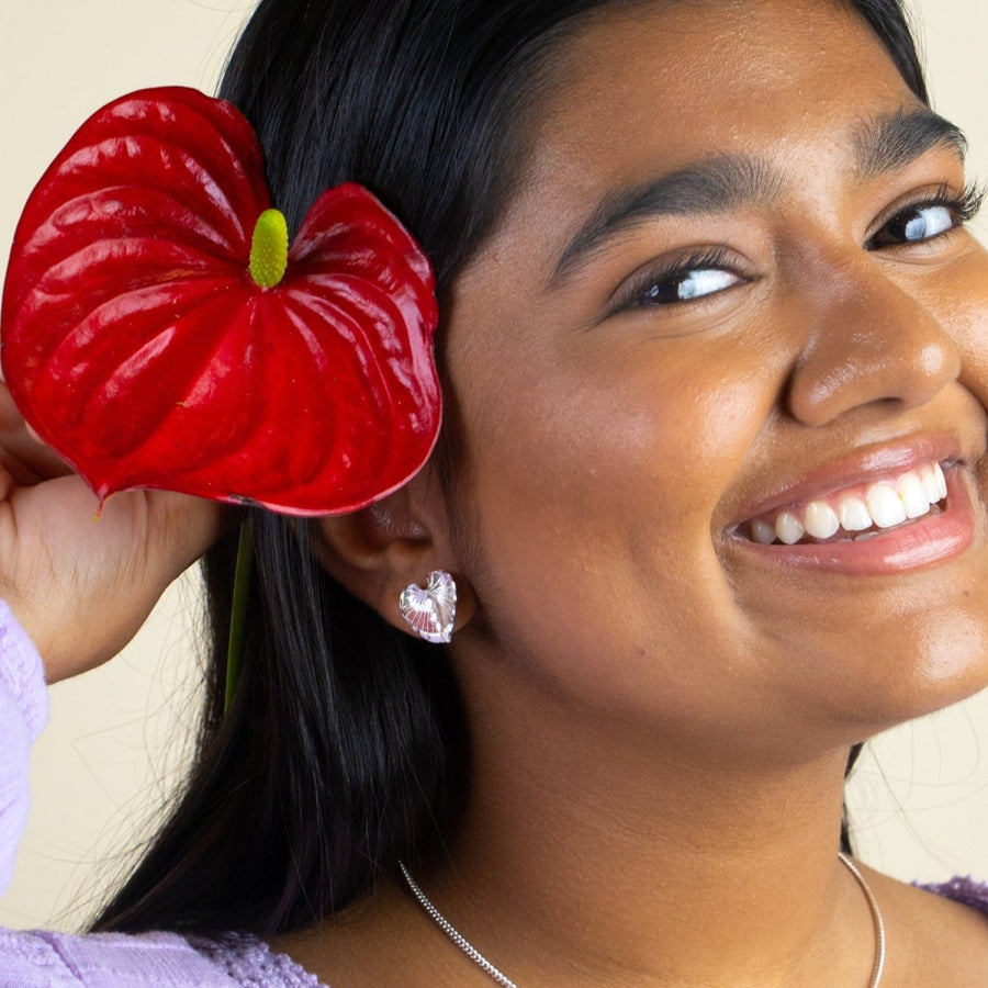 Large Anthurium Stopper Stud Earring - Earring - Caribbijou Island Jewellery