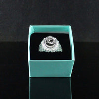 Large Men Moon and Star in Oval ring with Embellishments on Side - Ring - Caribbijou Island Jewellery