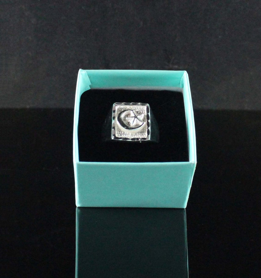 Large Men Moon and Star in Square ring - Ring - Caribbijou Island Jewellery