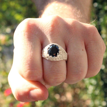 Large Men's Oval Onyx ring - Ring - Caribbijou Island Jewellery