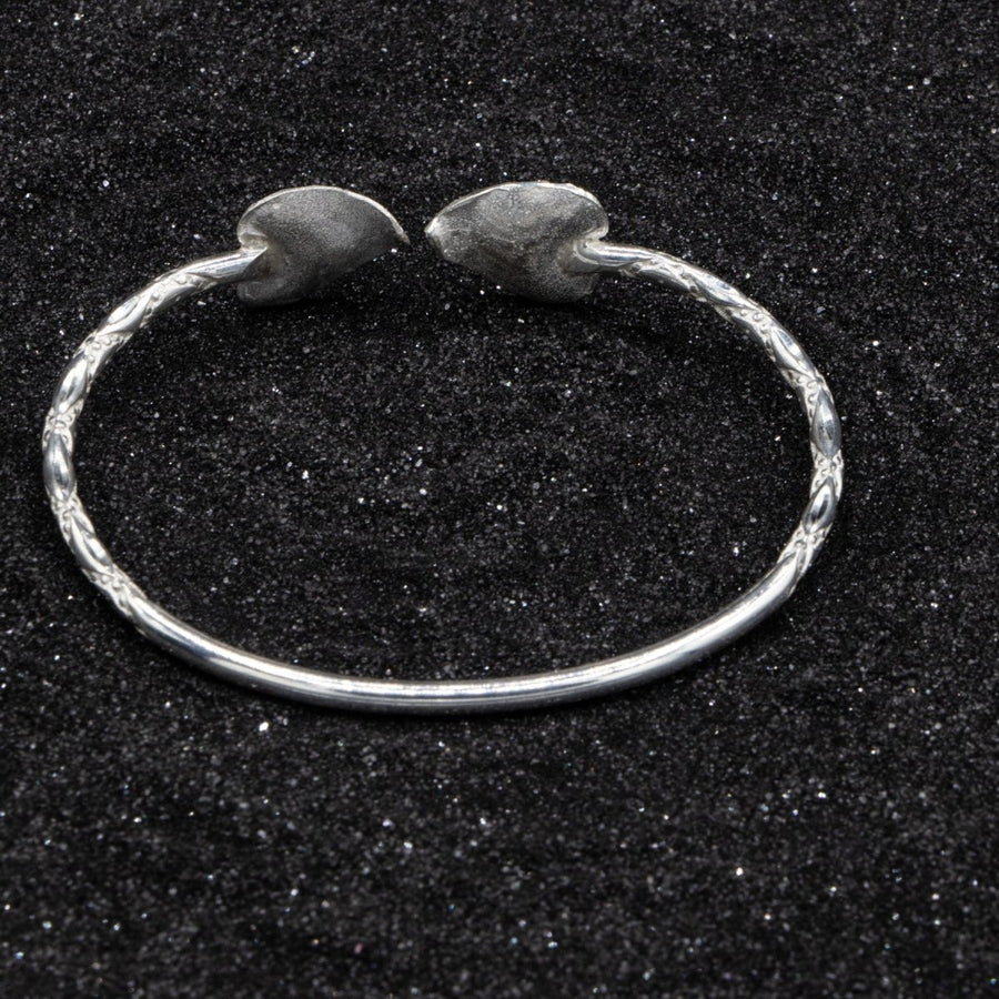 Light Anthurium Bangle with Diamante Pattern - Bangle - Caribbijou Island Jewellery