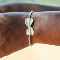 Light Anthurium Bangle with Diamante Pattern - Bangle - Caribbijou Island Jewellery