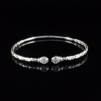 Light Bangle with CZ April Birthstone - Bangle - Caribbijou Island Jewellery