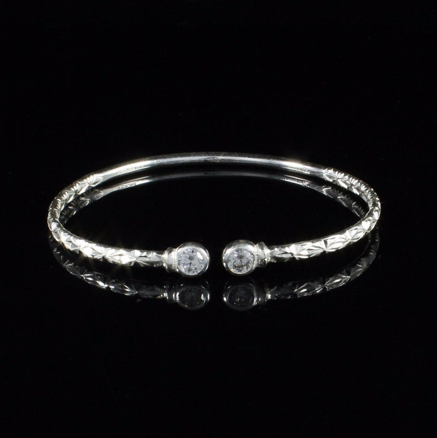 Light Bangle with CZ April Birthstone - Bangle - Caribbijou Island Jewellery