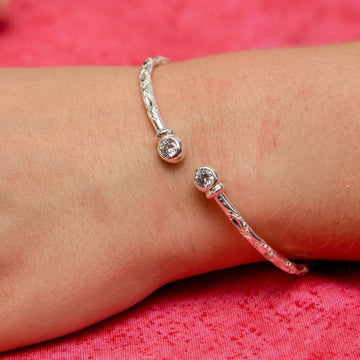 Light Bangle with CZ April Birthstone - Bangle - Caribbijou Island Jewellery