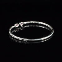 Light Bangle with Pink CZ October Birthstone - Bangle - Caribbijou Island Jewellery