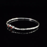 Light Bangle with Synthetic Garnet January Birthstone - Bangle - Caribbijou Island Jewellery